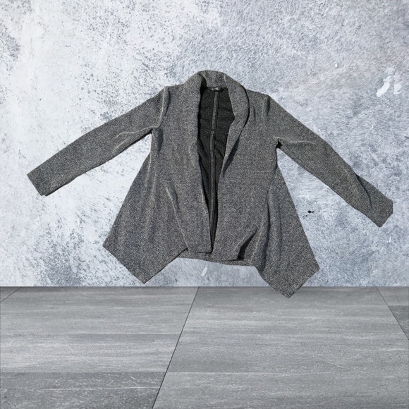 Club Monaco Women’s Black Gray Tweed Open Blazer Sweater Size XS Long Sleeve - Picture 9 of 12